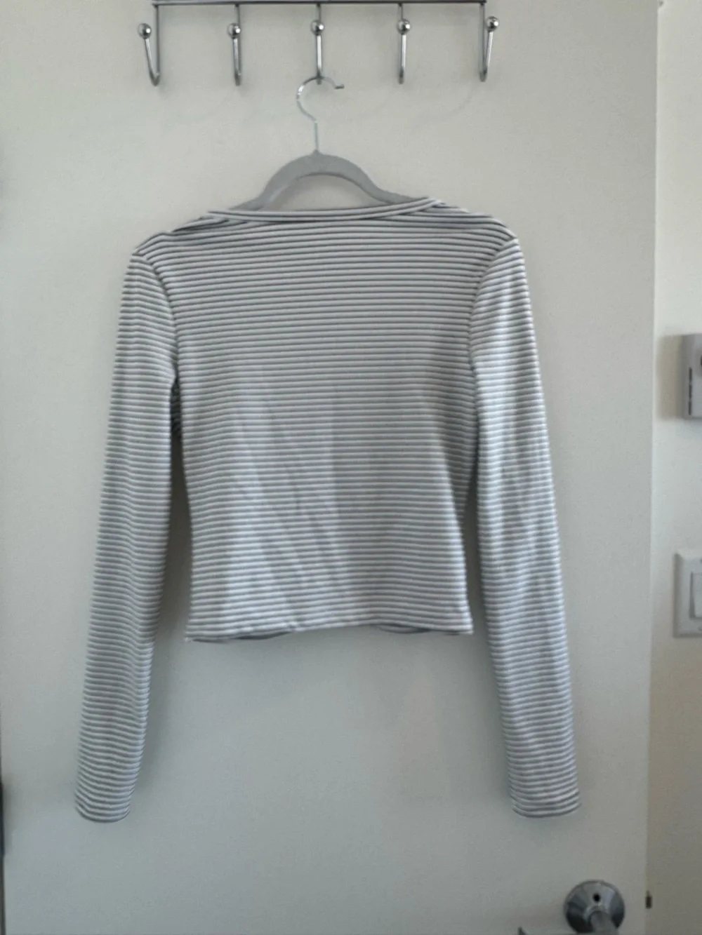 Musera Black & White Striped Button-Front V-Neck Top - Picture 6 of 6